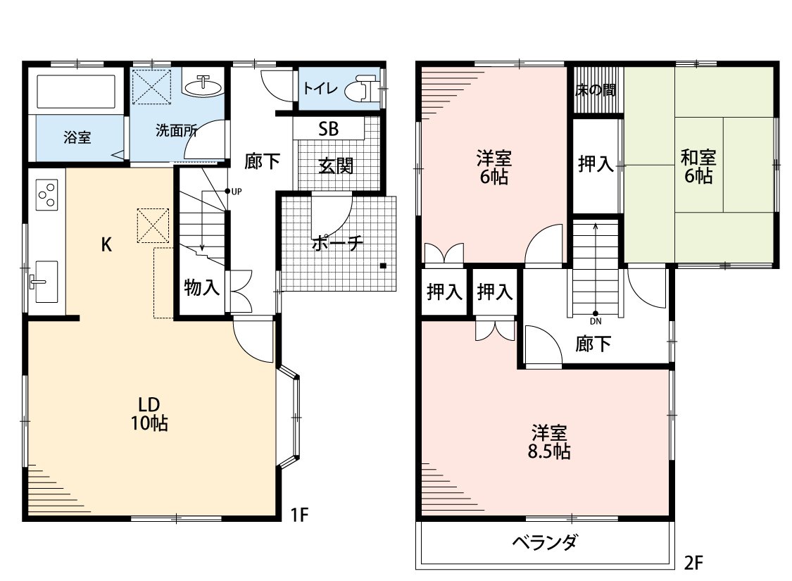 全居室６帖以上のゆとりある３ＬＤＫです。