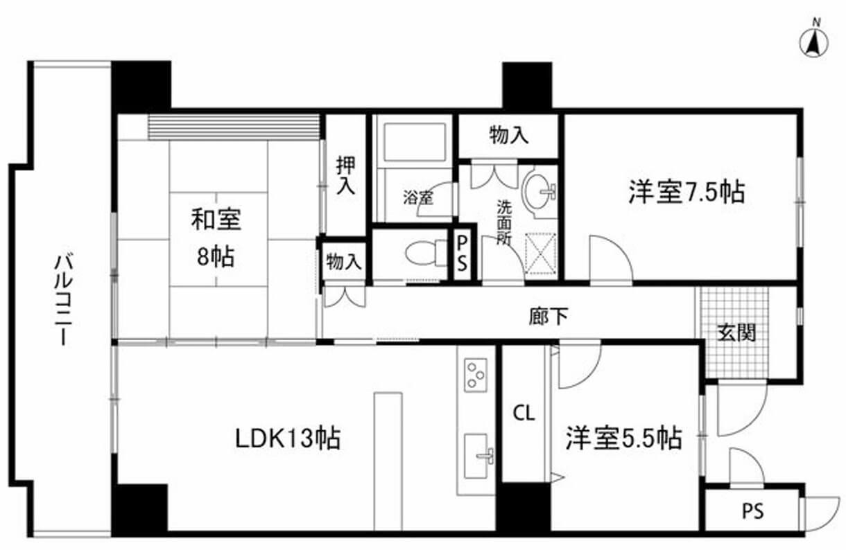 ご家族でもお使い頂ける３ＬＤＫです。